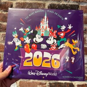 Walt Disney World Parks 2026 16 Month Wall Calendar NEW